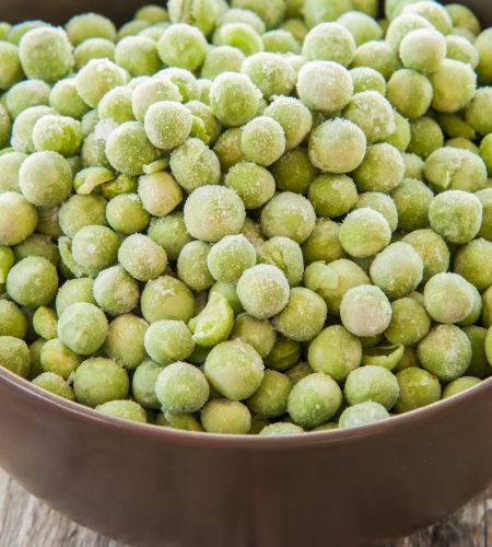 fresh frozen peas in bowl